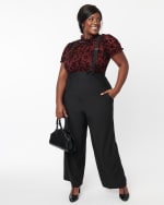 Plus size high waisted suspender pants hotsell